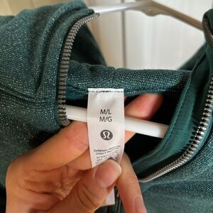 Teal/silver Scuba Oversized Half-Zip Hoodie